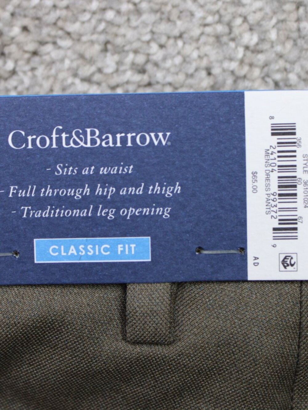 Croft & Barrow Pants NWT Mens 40x30 Brown True Comfort 4 Way Stretch Classic Fit - Picture 9 of 15